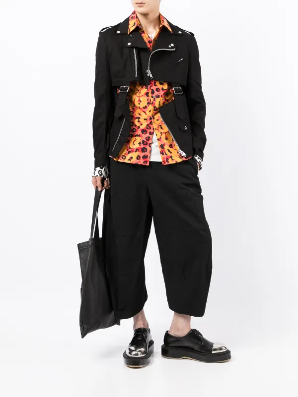 Black Comme Des Garçons ベルテッド ライダースジャケット - Farfetch