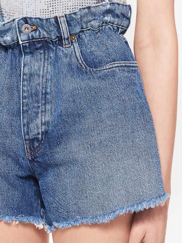 Miu Miu Paperbag Waist Denim Shorts - Farfetch