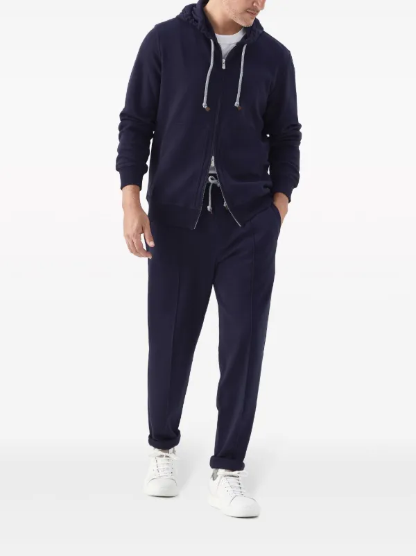 Brunello Cucinelli Moletom Com Capuz e Cordão De Ajuste | Azul