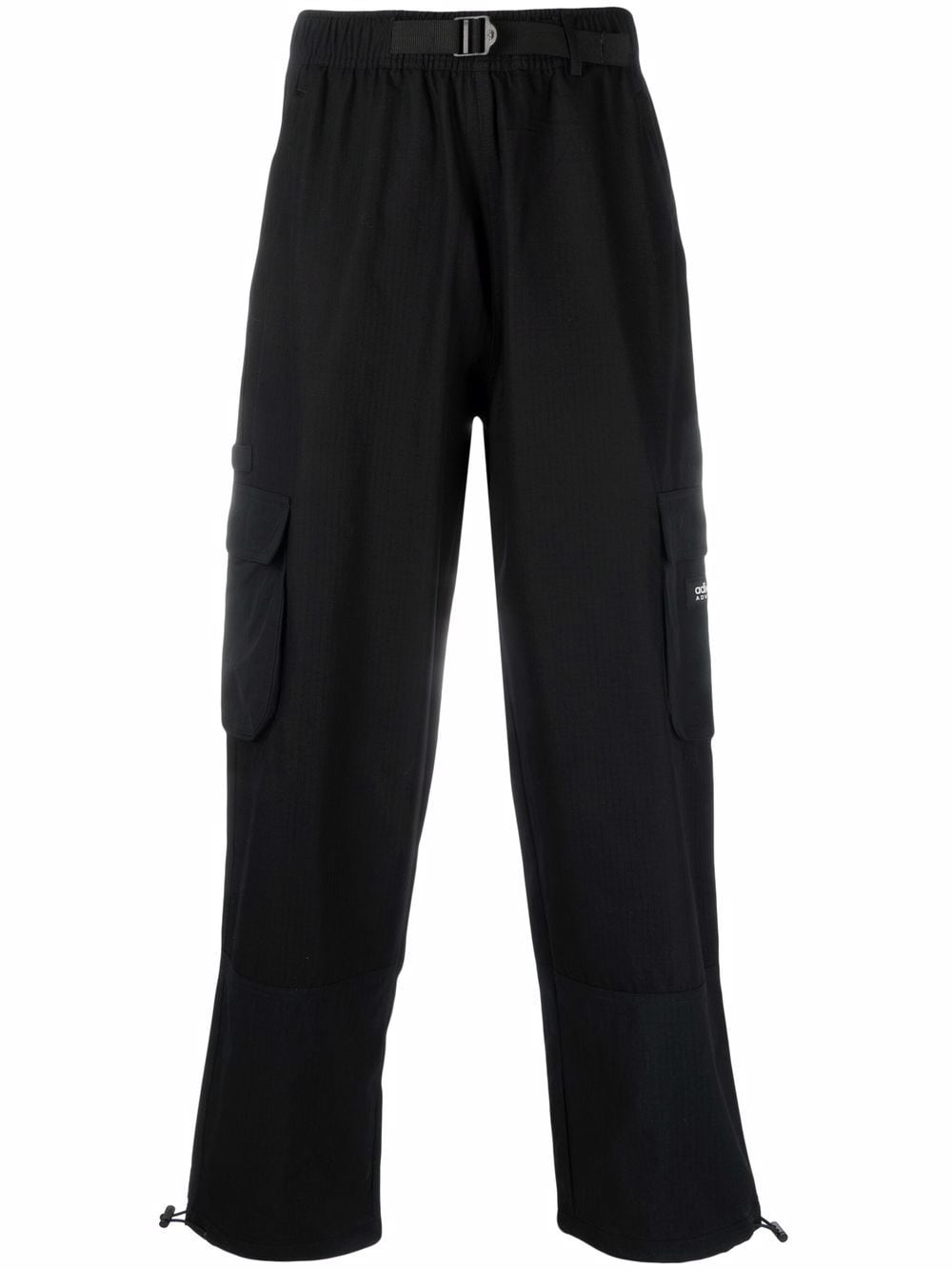 Adidas black logo-detail cargo trousers for men | H09104 at Farfetch.com