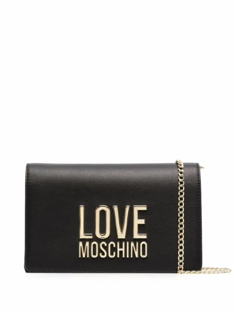 Love Moschino Bolsa tiracolo com placa de logo