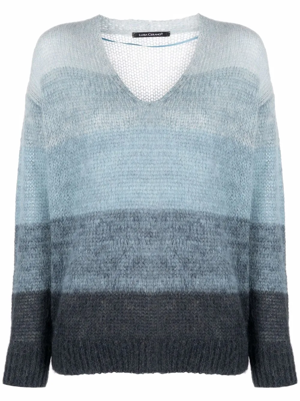 Luisa Cerano джемпер в полоску с V-образным вырезом