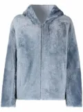 Yves Salomon hooded shearling jacket - Blue