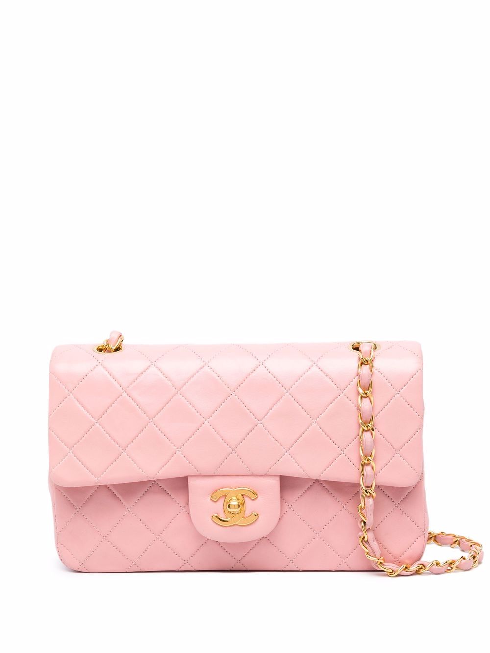 Pink Quilted Lambskin Vintage Small Classic Double Flap Bag