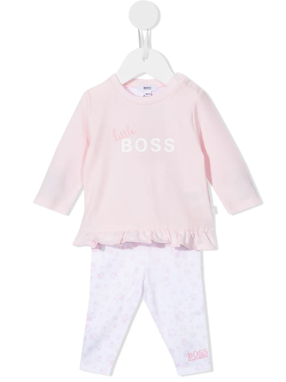 

BOSS Kidswear traje deportivo con logo estampado - Rosado