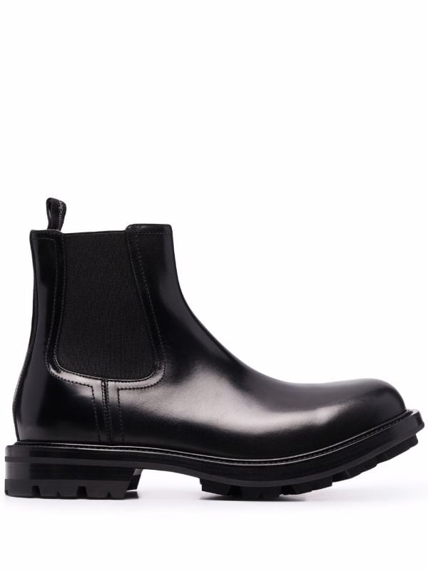 Ankle-length leather Chelsea boots Black Farfetch Men Shoes Boots Ankle Boots 