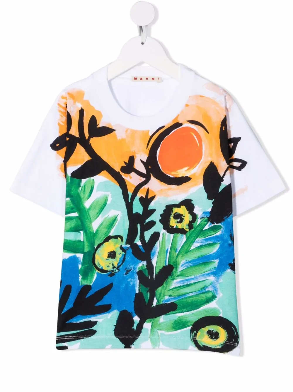фото Marni kids футболка с абстрактным принтом