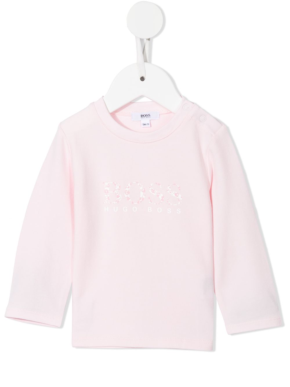 BOSS Kidswear floral-print logo T-shirt - Pink