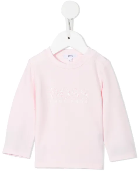 BOSS Kidswear floral-print logo T-shirt
