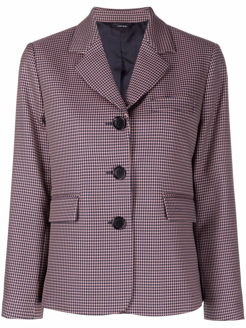 ASPESI Blazer met pied-de-poule print Roze