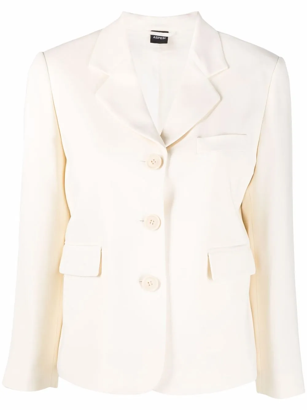 cream fitted blazer
