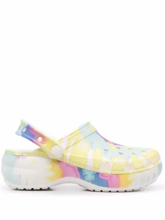 platform tie dye crocs