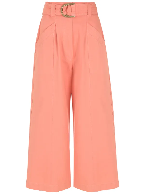 Shop Nk Gal cropped wide-leg trousers 