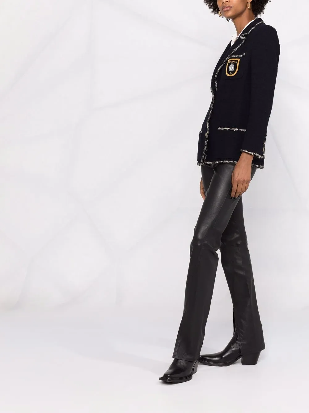 Pre-owned Chanel 2005 Cruise Collection Logo-patch Single-breasted Jacket In 蓝色