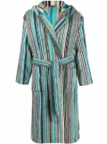 Missoni Home Jazz striped hooded bathrobe - Blue