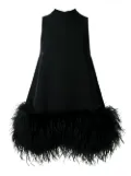 Rachel Gilbert Linc feather-trim mini dress - Black