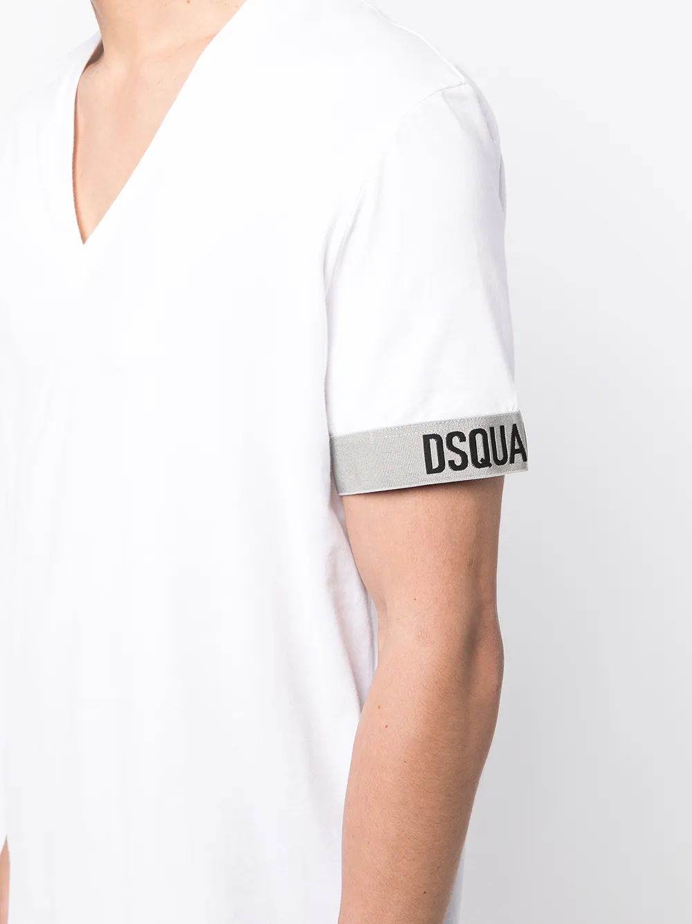 фото Dsquared2 футболка с v-образным вырезом и логотипом