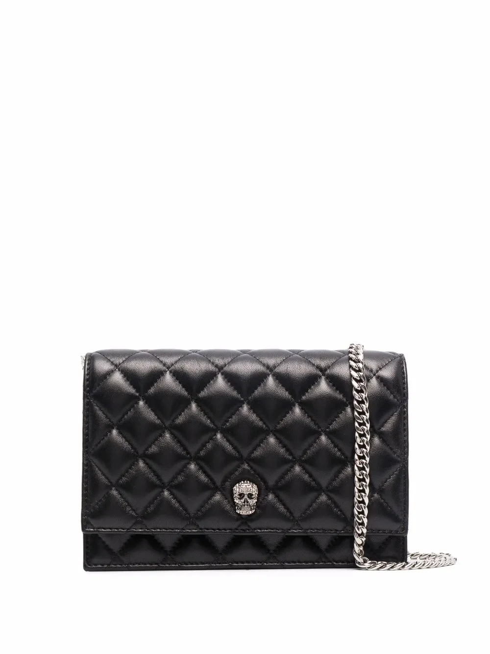 

Alexander McQueen bolsa crossbody capitonada con aplique de calavera - Negro