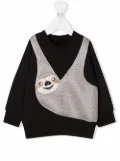 WAUW CAPOW by BANGBANG sloth-appliquéd jersey sweatshirt - Black