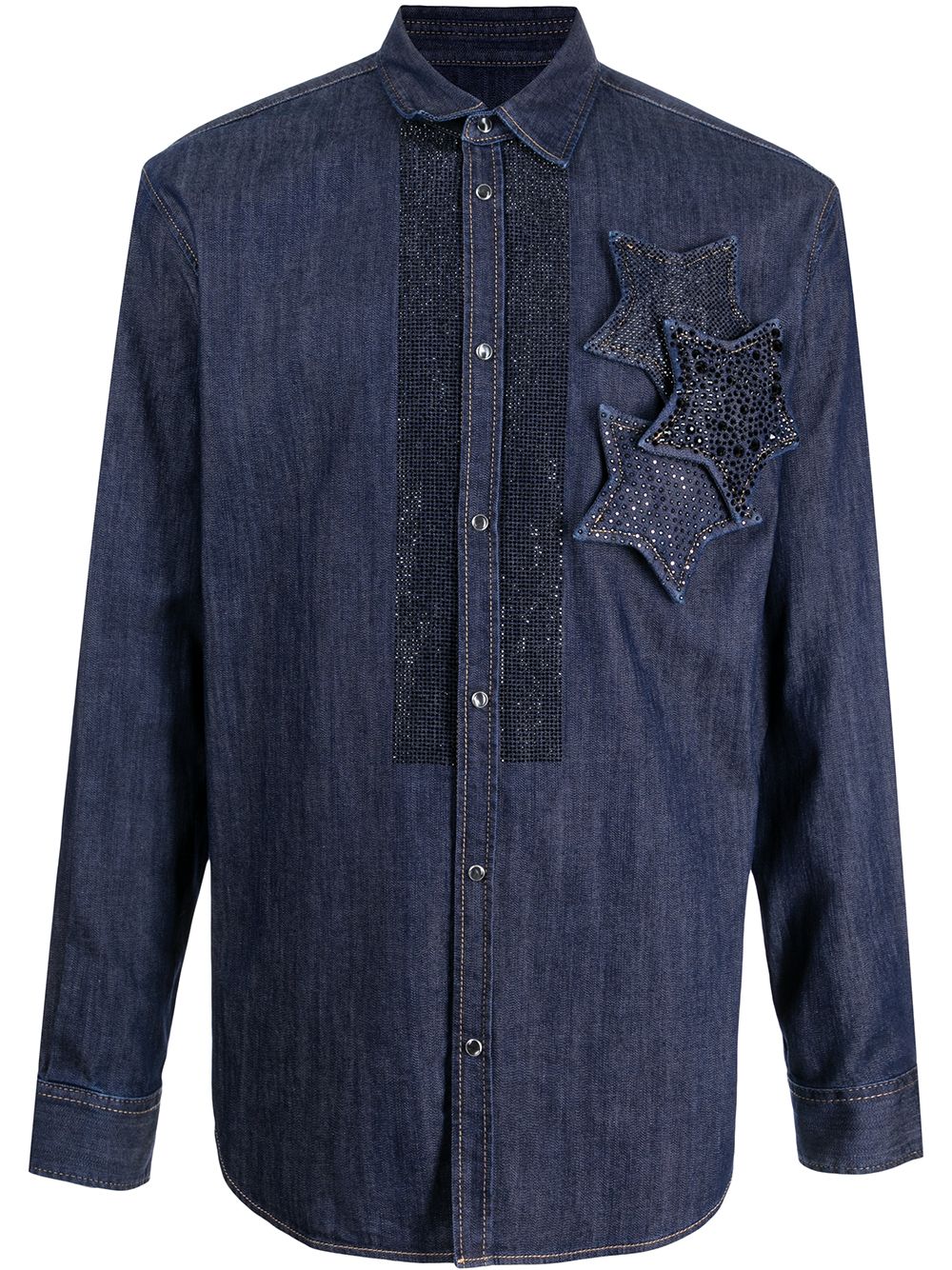 

Dsquared2 star patch denim shirt - Blue