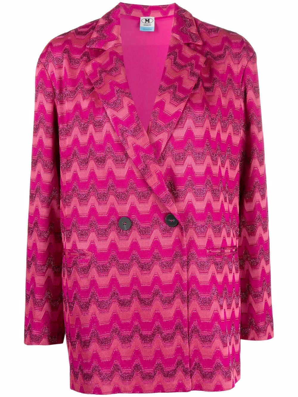 фото M missoni двубортный пиджак с узором зигзаг