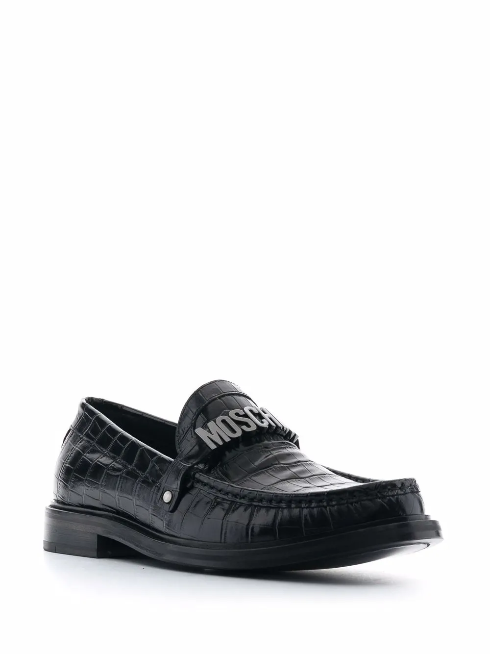 Moschino Loafers met logoplakkaat - Zwart