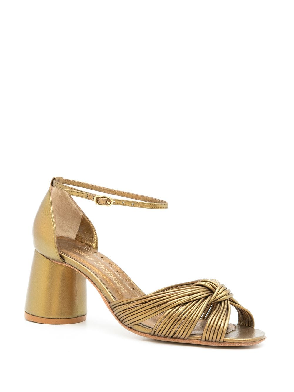 Shop Sarah Chofakian Ocean Metallic Pumps In Gold