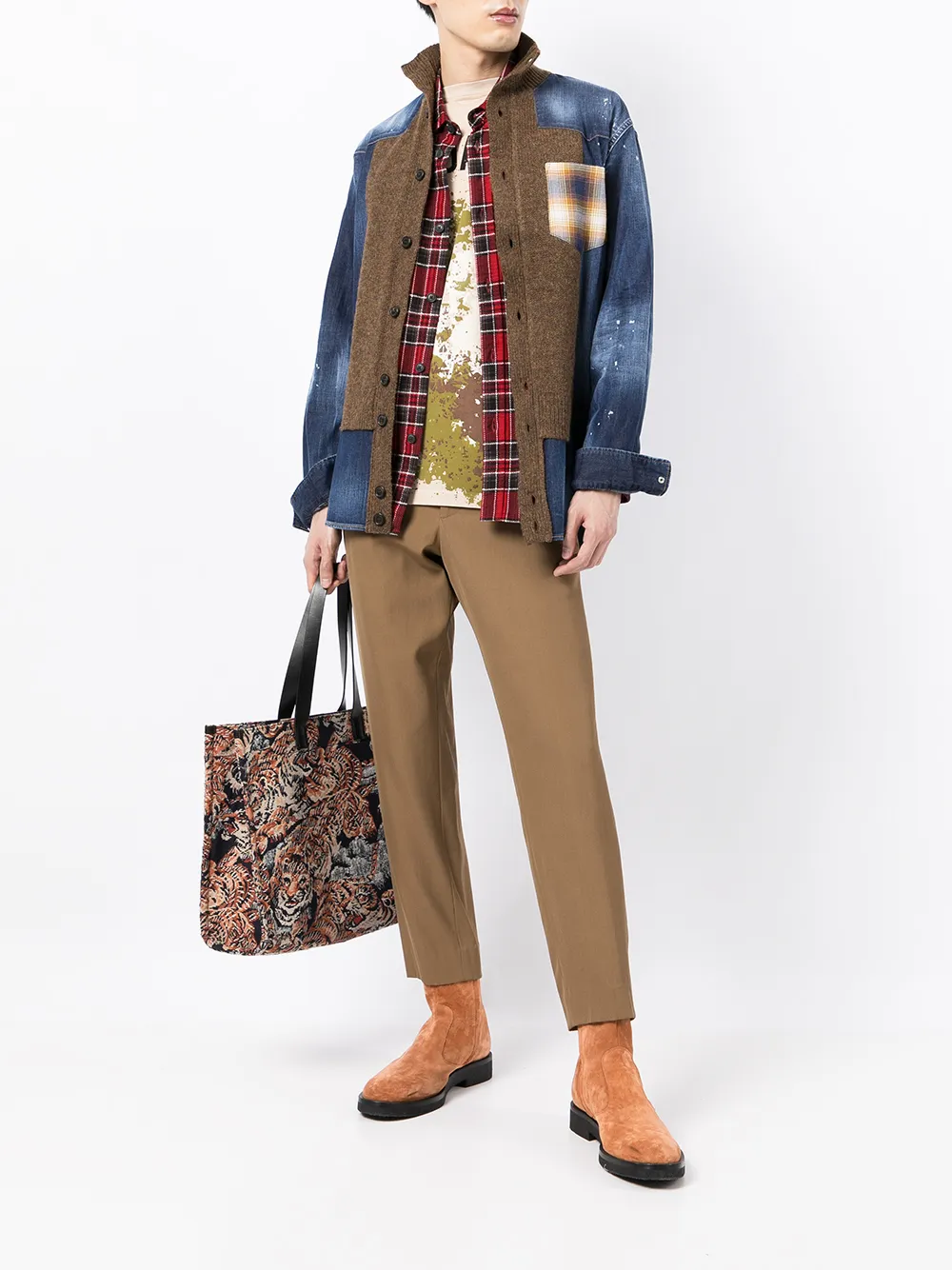 фото Dsquared2 рубашка в стиле колор-блок
