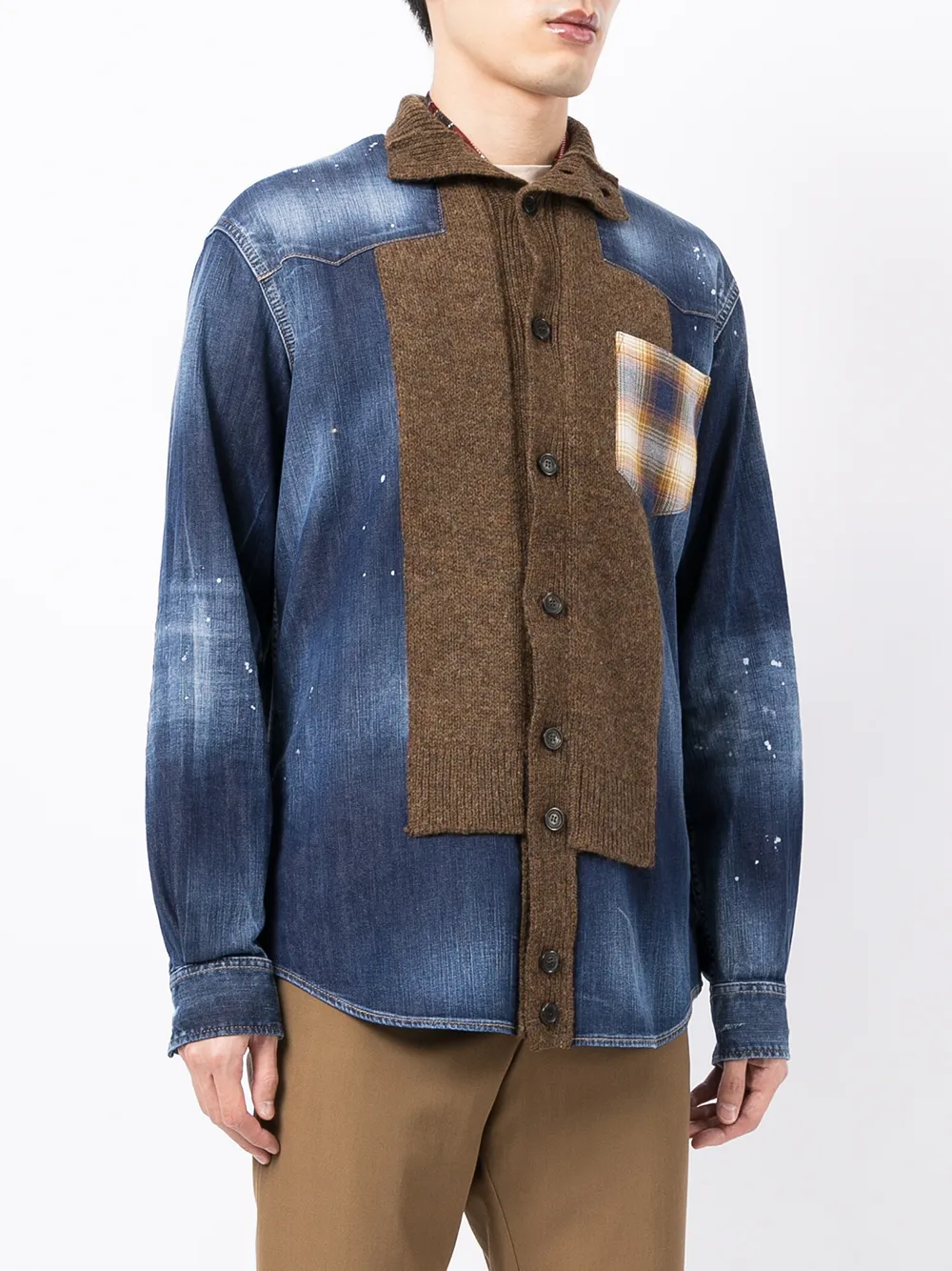 фото Dsquared2 рубашка в стиле колор-блок