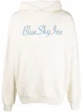 BLUE SKY INN logo-embroidered cotton hoodie - Neutrals