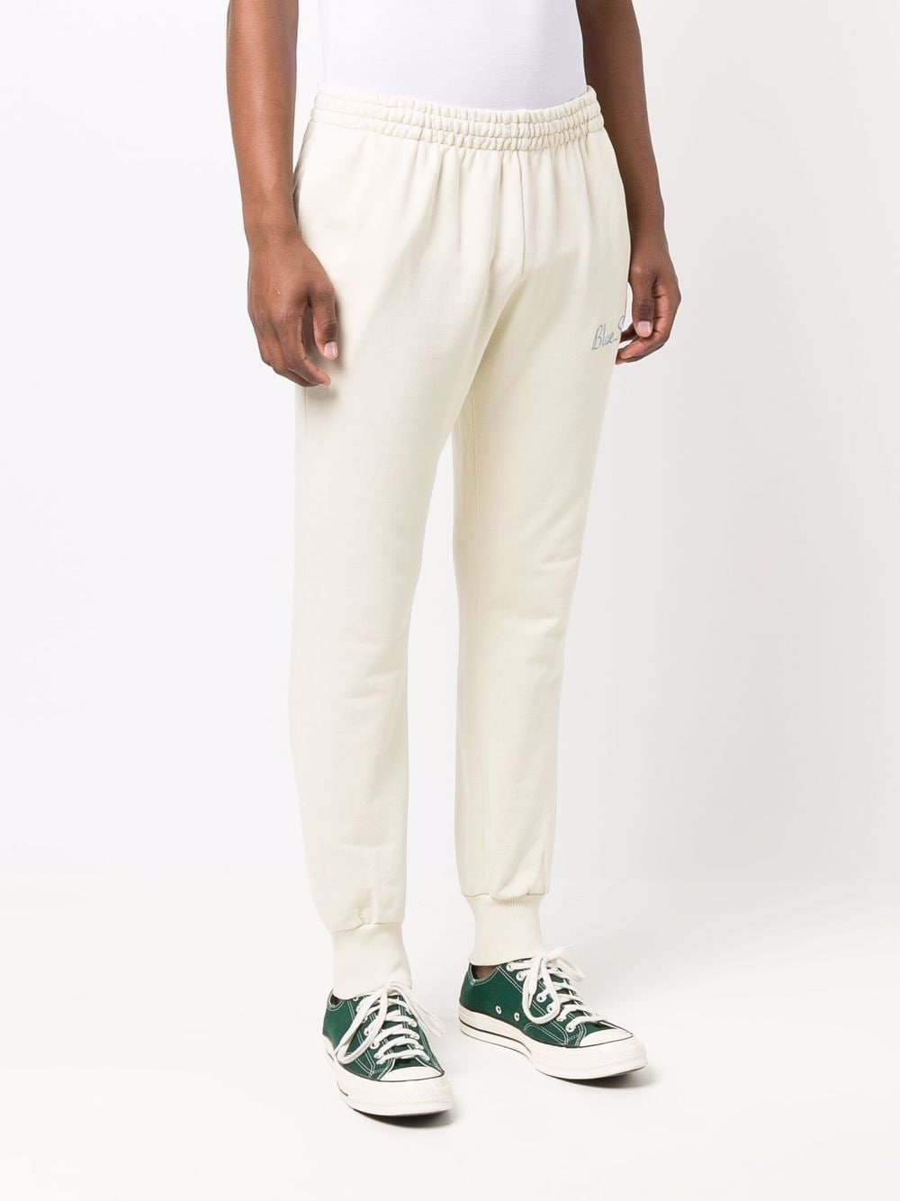 Shop Blue Sky Inn Logo-embroidered Cotton Track Pants In Nude