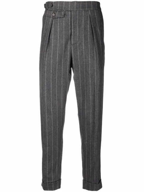 Eleventy pinstriped tapered trousers