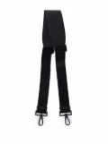 Troubadour embossed-logo leather shoulder strap - Black