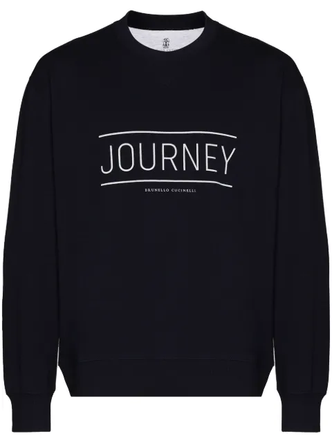 Brunello Cucinelli logo-print crew-neck sweatshirt