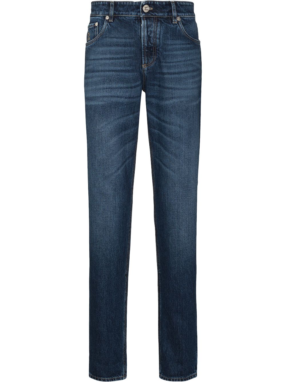 

Brunello Cucinelli distressed mid-rise jeans - Blue