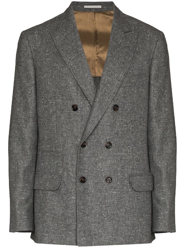 brunello cucinelli double breasted blazer