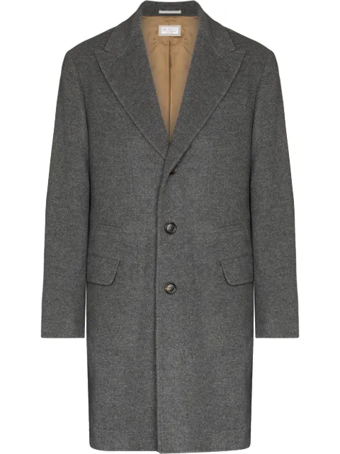Brunello Cucinelli معطف كشمير بصف أزرار
