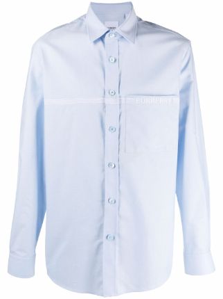 Burberry logo-embroidered Cotton Shirt - Farfetch