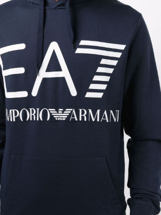 logo-print cotton hoodie展示图