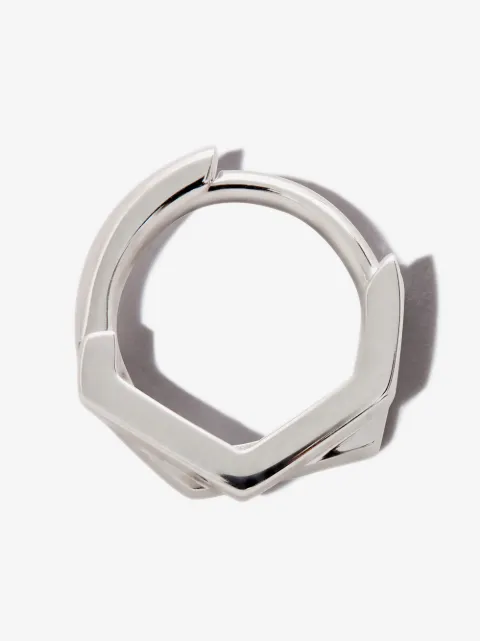 Repossi Antifer 18K白金双排单只圈形耳环