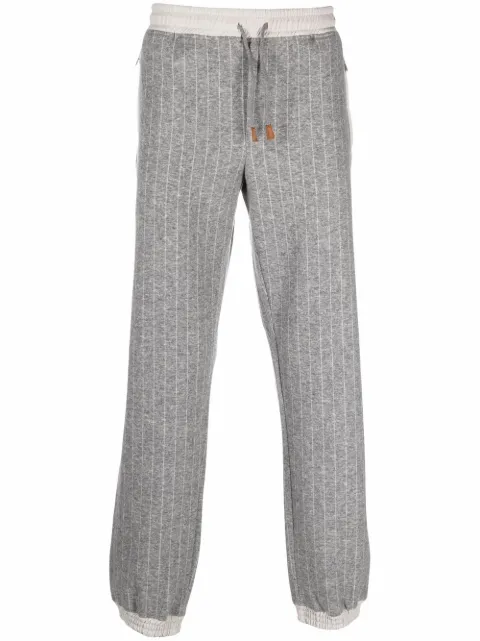 Eleventy striped knitted track pants