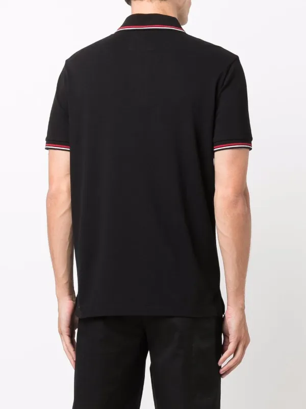 Emporio Armani logo-print Cotton Polo Shirt | Black | FARFETCH