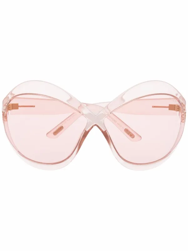 Shop Tom Ford Eyewear Transparent Oversize Frame Sunglasses With Express Delivery Farfetch