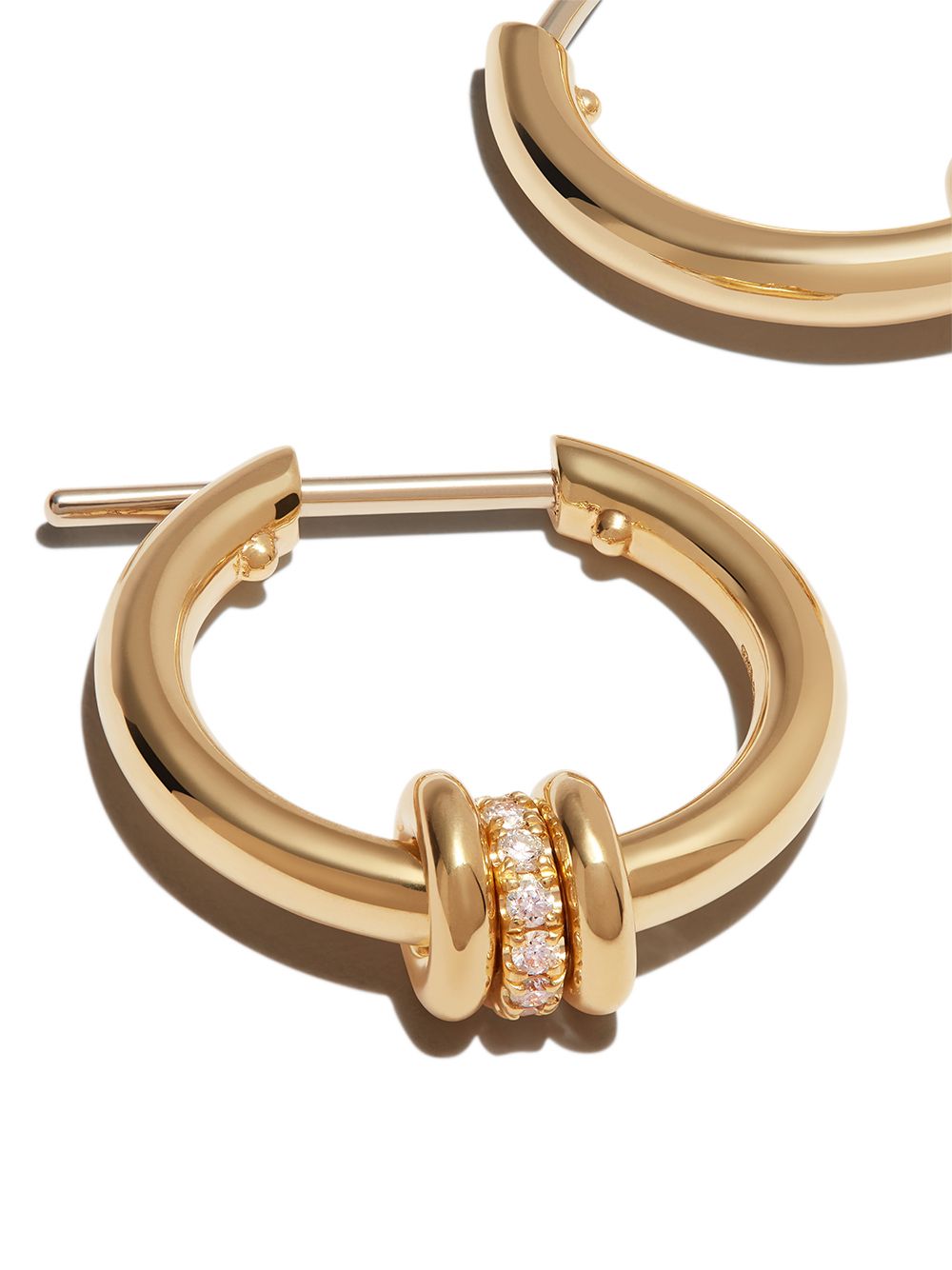 Shop Spinelli Kilcollin 18kt Yellow Gold Ara Diamond Hoop Earrings