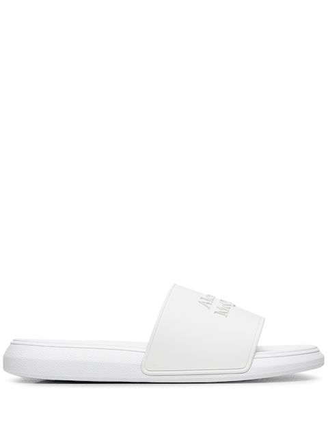 Alexander McQueen logo-embellished flat slides