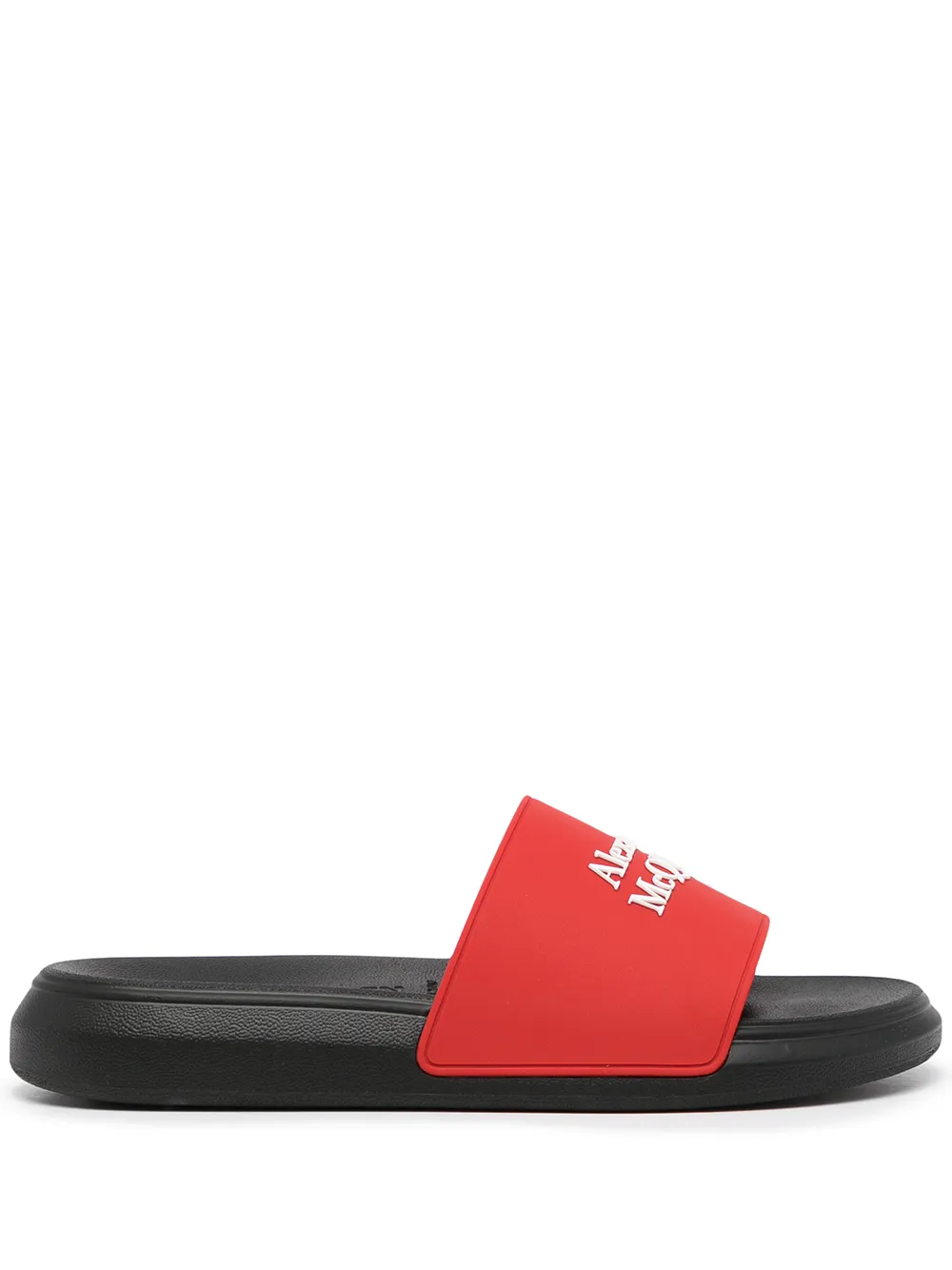 

Alexander McQueen logo-print slide - Red