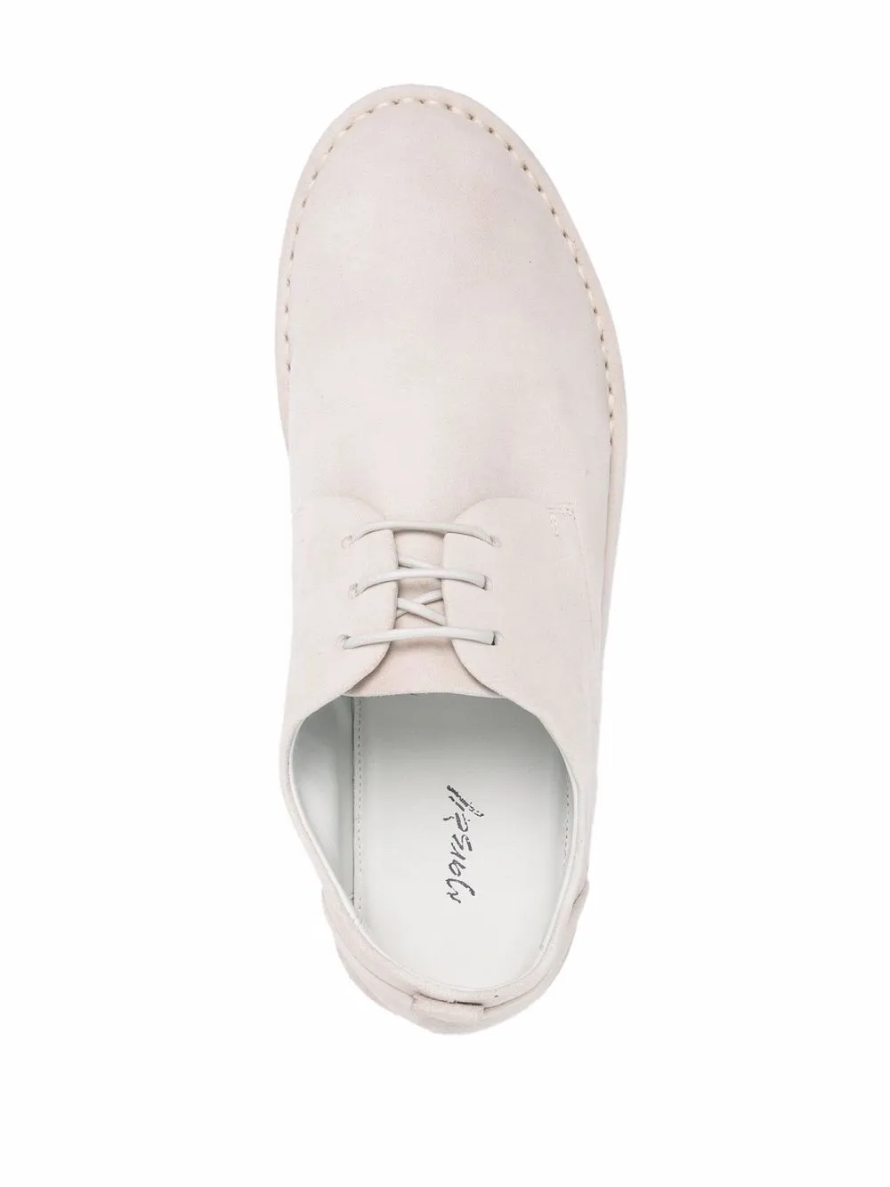 Shop Marsèll Round-toe Suede Lace-up Shoes In Nude