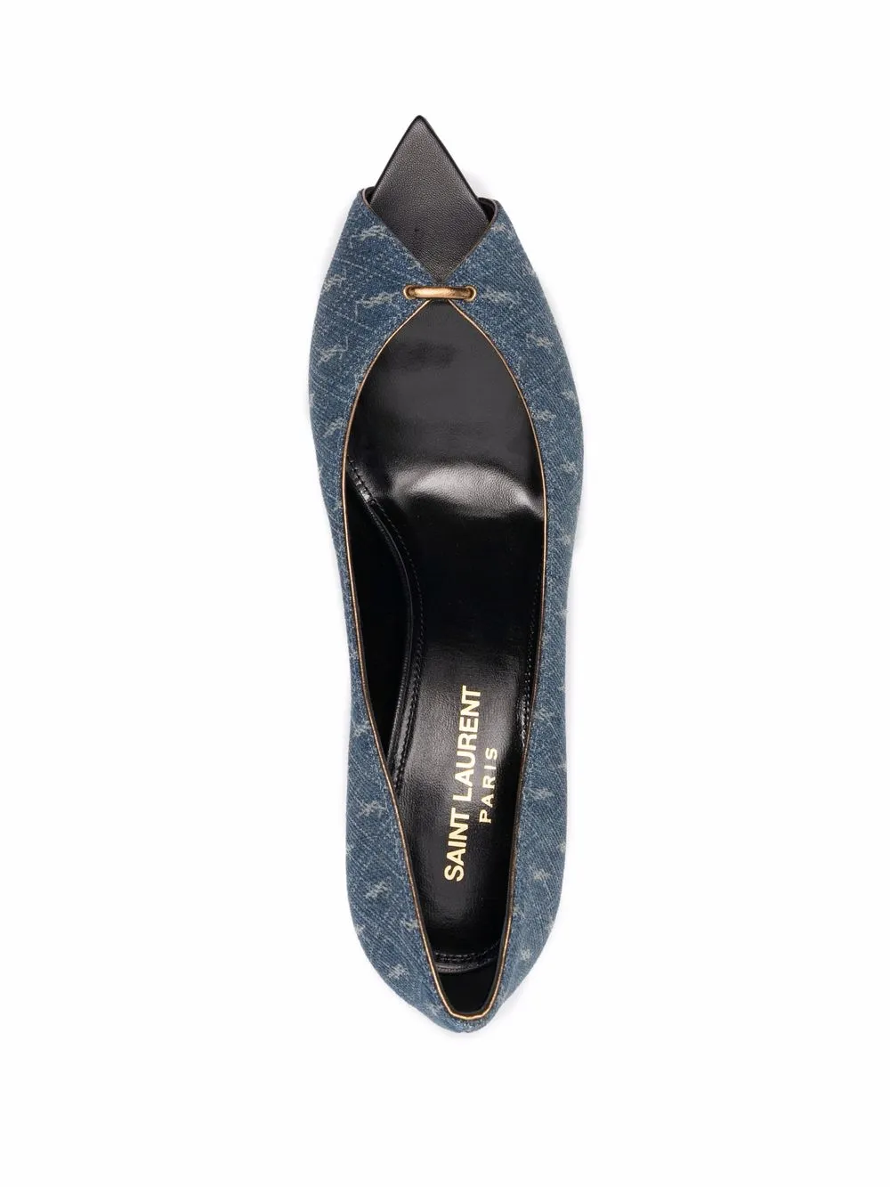 Shop Saint Laurent Monogram-pattern Open-toe Sandals In Blau