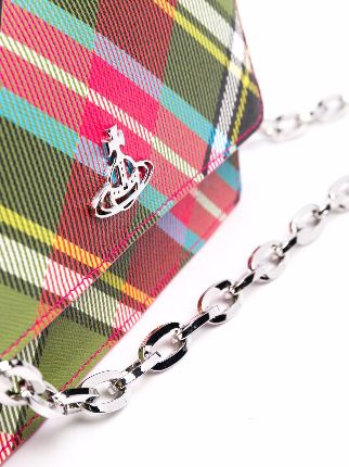 tartan print shoulder bag展示图