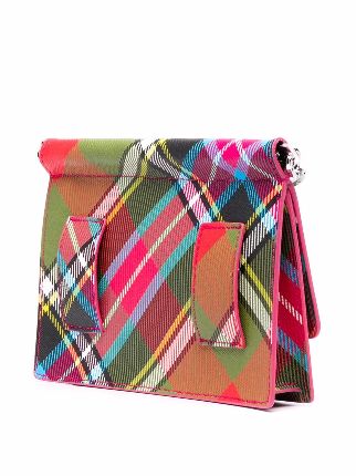 tartan print shoulder bag展示图